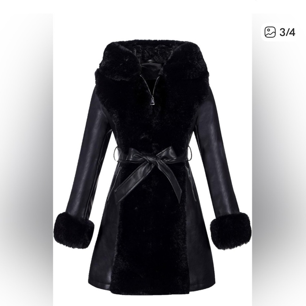 Nordstrom Black Elegant Faux Fur
Women's Coat